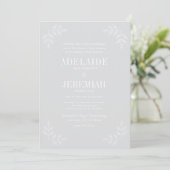 Invitation Véritable simplicité 6 Floral Cool Mariage (Debout devant)