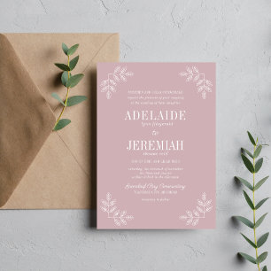Invitation Véritable simplicité 6 Mariage floral clair de lun