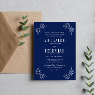 Invitation Véritable simplicité 6 Mariage floral d'encre