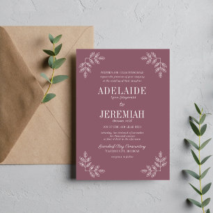 Invitation Véritable simplicité 6 Mariage floral en Poussée
