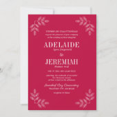 Invitation Véritable simplicité 6 Mariage floral framboise (Devant)