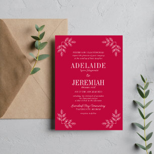 Invitation Véritable simplicité 6 Mariage floral framboise