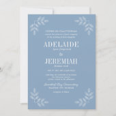Invitation Véritable simplicité 6 Mariage Floral Glacier (Devant)