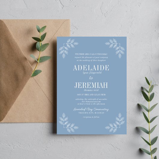 Invitation Véritable simplicité 6 Mariage Floral Glacier