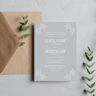Invitation Véritable simplicité 6 Mariage stérile floral
