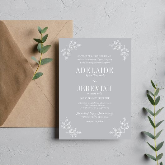 Invitation Véritable simplicité 6 Mariage stérile floral