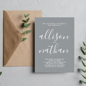 Invitation Véritable Simplicité Script de pierre Mariage mini