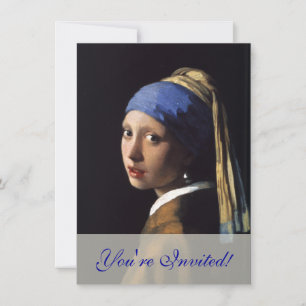 Invitation Vermeer Girl Pearl Élevant Masterpiece Peinture