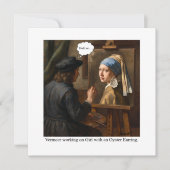 Invitation Vermeer working on Girl with Oyster Earring. (Devant)