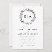 Invitation Vermine d'hiver bleu poussiéreux minimaliste (Devant)