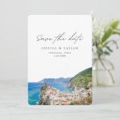 Invitation Vernazza Mariage Cinque Terre Enregistrer la date (Debout devant)