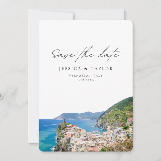 Invitation Vernazza Mariage Cinque Terre Enregistrer la date (Devant)