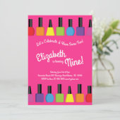 Invitation Vernis à Ongles Peinture Enfants Filles Anniversai (Debout devant)