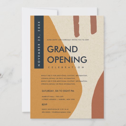 INVITATION VERNISSAGE DE GRAND OUVERTURE ART ABSTRAIT MODERNE (Devant)