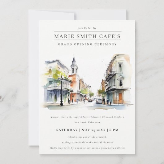 Invitation Vernissage de l'aquarelle de La Nouvelle-Orléans L (Devant)