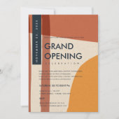 Invitation Vernissage de l'art abstrait moderne orange rouill (Devant)