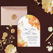Invitation Verona Coucher de soleil Aquarelle Floral Arc Mari
