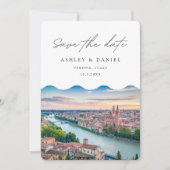 Invitation Verona Italie Mariage Enregistrer la Date (Devant)
