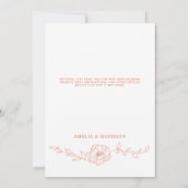 Invitation Verona Sunset Orange Floral Line Mariage (Dos)