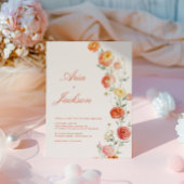 Invitation Vérone Coucher de soleil Orange Mariage Floral