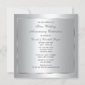 Invitation Verre à champagne bleu 25e anniversaire de mariage (Dos)