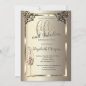 Invitation Verre à Champagne de Luxe de Frontière 50e Anniver (Devant)