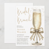 Invitation Verre à Champagne pour Brunch de Mariage (Devant / Derrière)