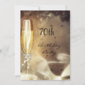 Invitation Verre à champagne sépia 70 ans (Devant)