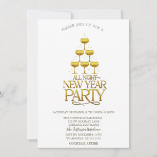 Invitation Verre à cocktail étoiles entreprise de Noël