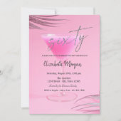 Invitation Verre à cocktail rose 60e anniversaire (Devant)