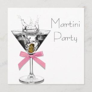 Invitation Verre à Martini Fête Martini Rose