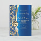 Invitation Verre à perles d'or, Retraite Bleue à talons hauts (Debout devant)