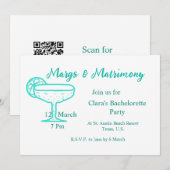 Invitation Verre à tequila Turquoise Margs & Matrimony enterr (Devant / Derrière)