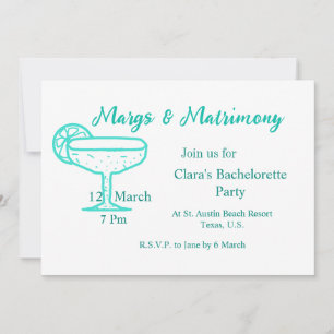 Invitation Verre à tequila Turquoise Margs & Matrimony enterr