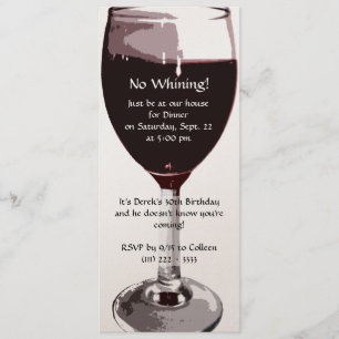 Invitation Verre à vin Anniversaire