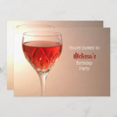 Invitation Verre à vin Anniversaire (Devant / Derrière)