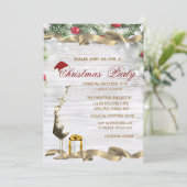 Invitation Verre à vin, Arbre à pin actuel Noël d'entreprise (Debout devant)