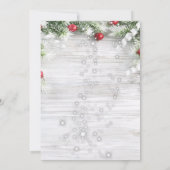 Invitation Verre à vin, Arbre à pin actuel Noël d'entreprise (Dos)