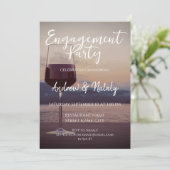 Invitation Verre à vin au coucher du soleil sur un lac (Debout devant)