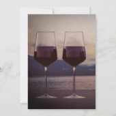 Invitation Verre à vin au coucher du soleil sur un lac (Dos)