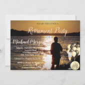 Invitation Verre à vin, Ballons, Pêche, Parti de retraite du (Devant)