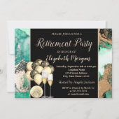 Invitation Verre à vin, Ballons, Retraite de marbre vert (Devant)