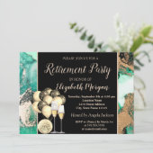 Invitation Verre à vin, Ballons, Retraite de marbre vert (Debout devant)