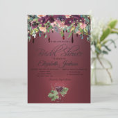 Invitation Verre à vin Bourgogne Rose Fête des mariées de la (Debout devant)