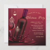 Invitation Verre à vin,Bouteille Corporate Noël (Devant)