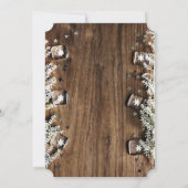 Invitation Verre à vin, Compagnie de Texture de Bois Fête de  (Dos)