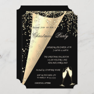 Invitation Verre à vin, Confetti, Black Company Noël