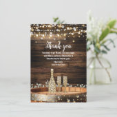 Invitation Verre à vin de Champagne en tonneau de bois rustiq (Debout devant)