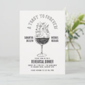 Invitation Verre à vin drôle pour la soirée de répétition de (Debout devant)