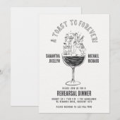 Invitation Verre à vin drôle pour la soirée de répétition de (Devant / Derrière)